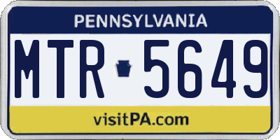 PA license plate MTR5649
