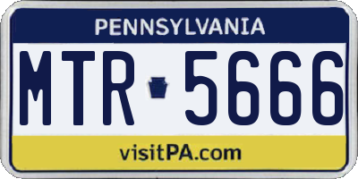 PA license plate MTR5666