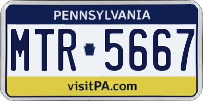 PA license plate MTR5667
