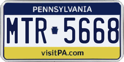 PA license plate MTR5668