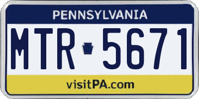 PA license plate MTR5671