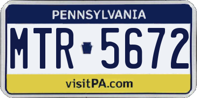 PA license plate MTR5672