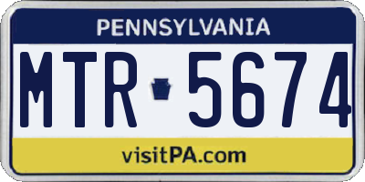 PA license plate MTR5674