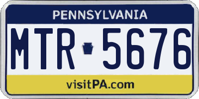 PA license plate MTR5676