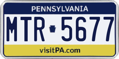 PA license plate MTR5677