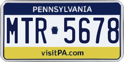 PA license plate MTR5678