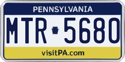 PA license plate MTR5680