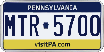 PA license plate MTR5700