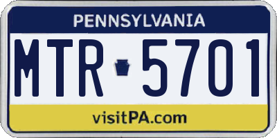PA license plate MTR5701