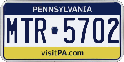 PA license plate MTR5702