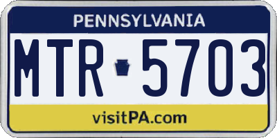 PA license plate MTR5703