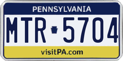PA license plate MTR5704