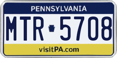 PA license plate MTR5708