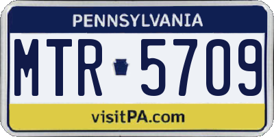 PA license plate MTR5709