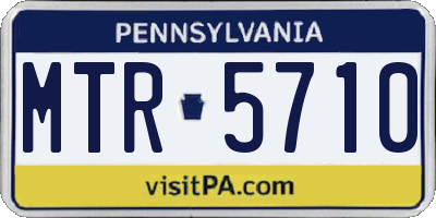 PA license plate MTR5710
