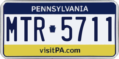 PA license plate MTR5711
