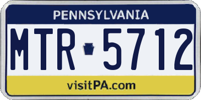 PA license plate MTR5712