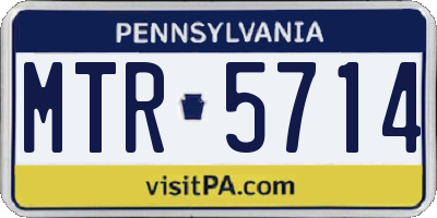 PA license plate MTR5714