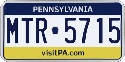 PA license plate MTR5715