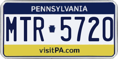 PA license plate MTR5720