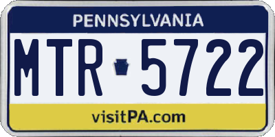 PA license plate MTR5722