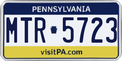 PA license plate MTR5723