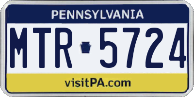PA license plate MTR5724