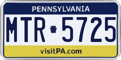 PA license plate MTR5725