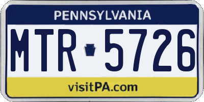 PA license plate MTR5726