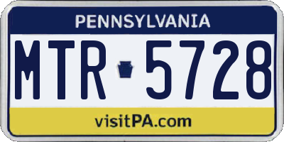 PA license plate MTR5728