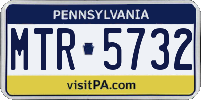 PA license plate MTR5732