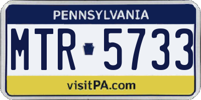PA license plate MTR5733