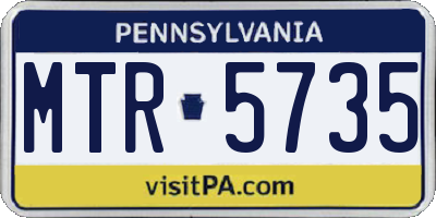 PA license plate MTR5735