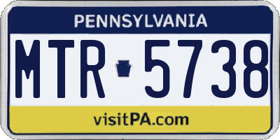 PA license plate MTR5738