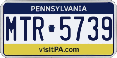 PA license plate MTR5739