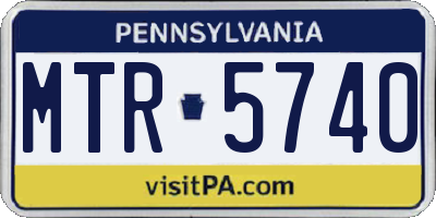 PA license plate MTR5740