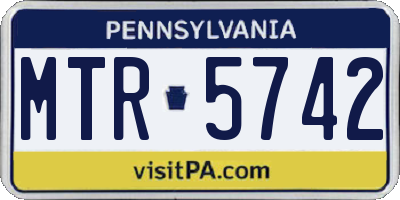 PA license plate MTR5742