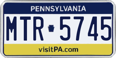 PA license plate MTR5745