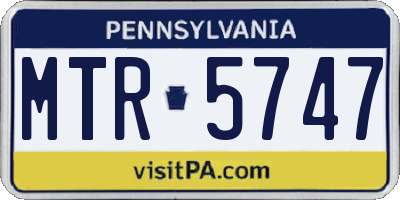 PA license plate MTR5747