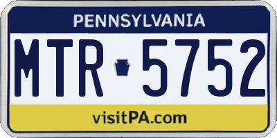 PA license plate MTR5752