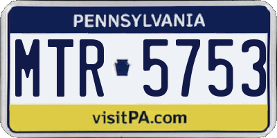 PA license plate MTR5753
