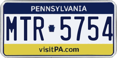 PA license plate MTR5754
