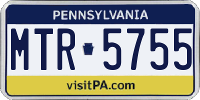 PA license plate MTR5755