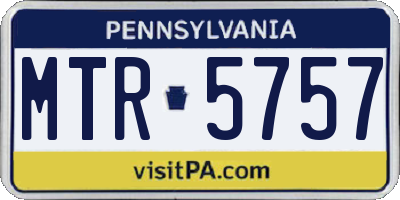 PA license plate MTR5757