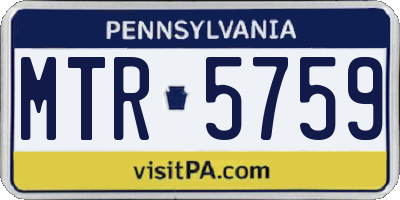 PA license plate MTR5759