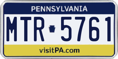 PA license plate MTR5761