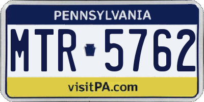 PA license plate MTR5762