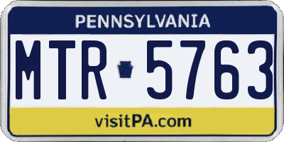 PA license plate MTR5763