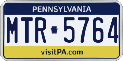 PA license plate MTR5764