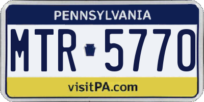 PA license plate MTR5770